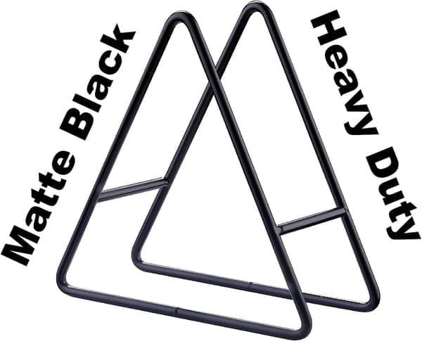 2PC Trekant Coaster Holder Sort Jern Metal Holder Opbevaringskurv til både runde og firkantede Coasters