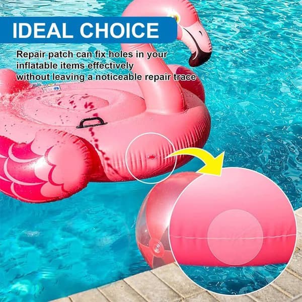 Sæt med 10 selvklæbende PVC pool/spa reparationslapper, 6 cm – til oppustelige genstande