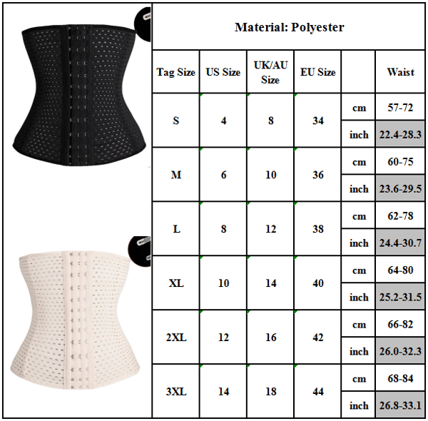 Korset til kvinder, taljetræner, mavekontrol, sort sort XL black XL