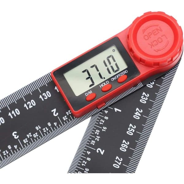 8\" Digital vinkelmåler, 0-360掳 karbonfiber inklinometer med LCD-skjerm, for ingeniørarbeid