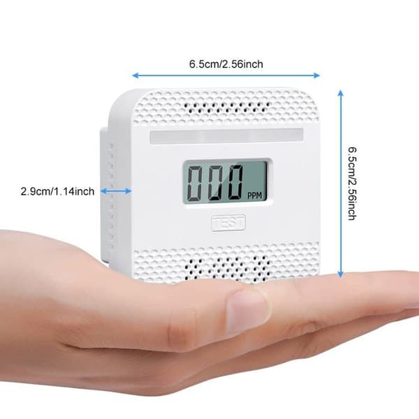 Mini rund LCD-kolmonoxiddetektor EN50291 - 85 dB bärbart larm