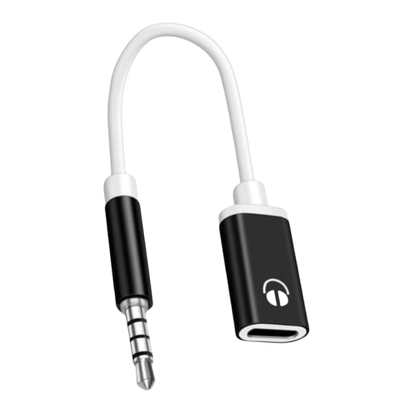 3,5 mm hann til Type C hunn hodetelefonkontaktadapter USB C til Aux lydkabel svart Black