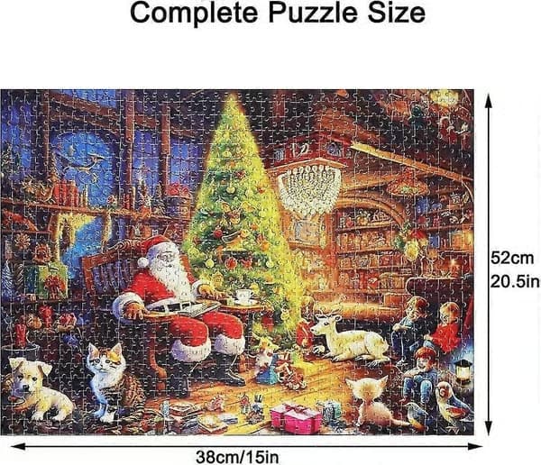 1000-biters julepuslespill nedtelling til jul - 2026 adventskalender-puslespill for voksne og barn
