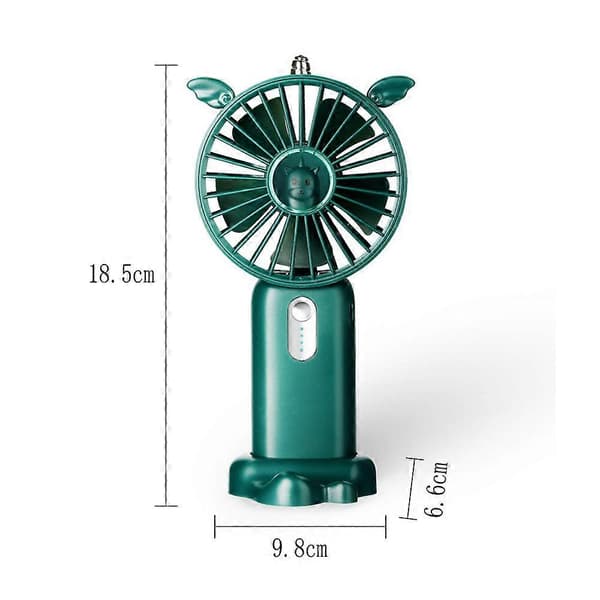 Håndholdt ventilator, USB-skrivebordsventilator, til rejser, kontor, hjem - Grøn