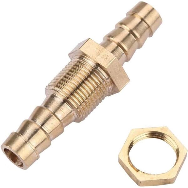 Kaasun sisääntulonipaliitin, 2 kappaletta messinkinen letkuliitin, letkuliitin, liitinsovitin (8mm)