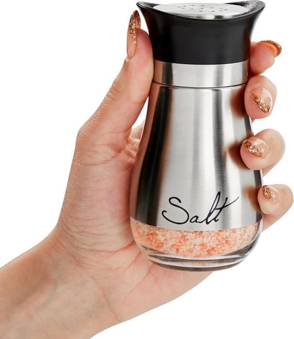 Salt- och pepparströare i rostfritt stål, 10 cm, 2 delar