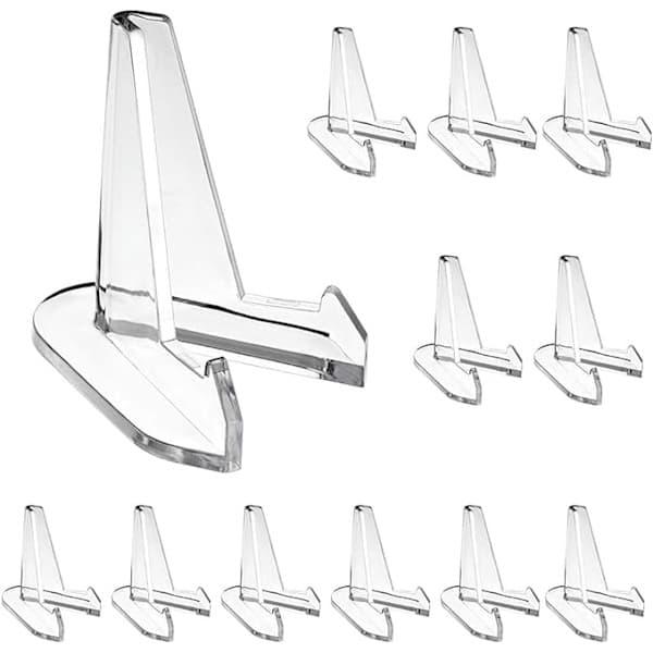 12-pak Akryl Staffeli Stand - Gennemsigtig Mini Mønt Display Holder, Samleobjekter Display Stand til Luft