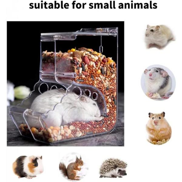 Hamsterfoderautomat, beholderfoderautomat med beslag Automatisk flaskedispenser med holder til duer, papegøjer, minipindsvin, hamster, små dyr