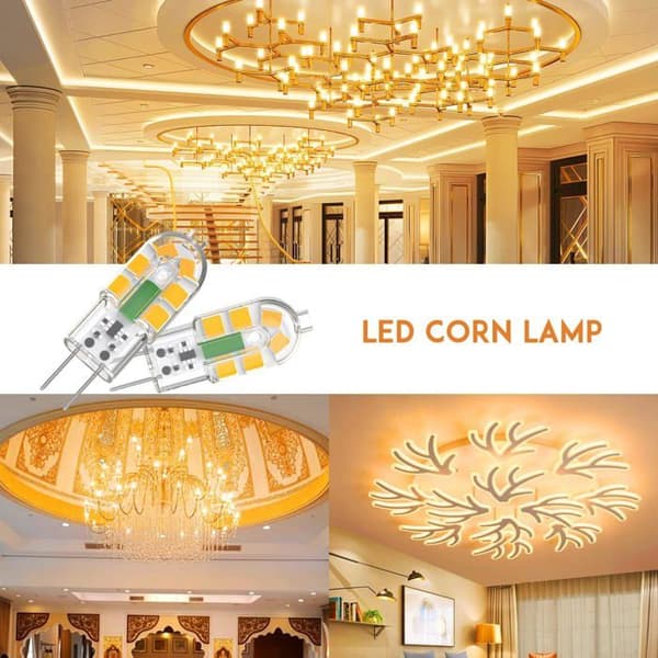 G4 LED-lampa 2W (200 lm) 3000K Varmvit - Motsvarar 20W, 12V AC/DC, Ej dimbar - 10-pack
