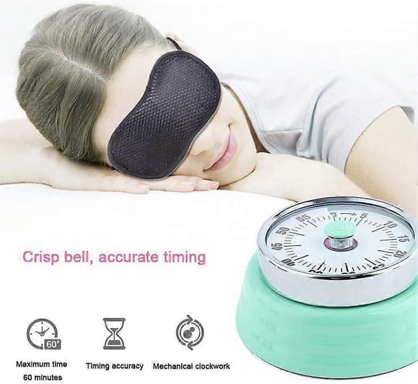 Kjøkkentimer Mekanisk Magnetisk Retro Nedtellingstimer for Matlaging Baking Gaming (Grønn)