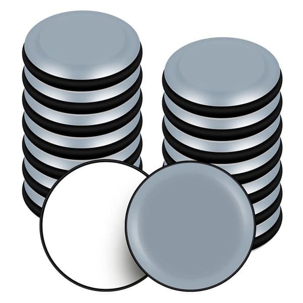 Runde selvklæbende møbelglidere, 40 mm – pakke med 16, PTFE, til beskyttelse af glatte gulve