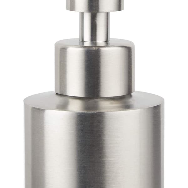 Genopfyldelig sæbedispenser i børstet rustfrit stål – 350 ml, sølvfinish, elegant og holdbart design