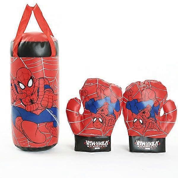 Spider-Man boksesekk for barn, boksesekk-leke med boksehansker og justerbart stativ, bursdagsgave til gutter 4-9 år