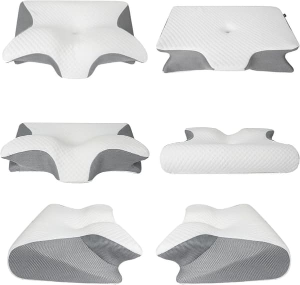 Ortopedisk Nackkudde Memory Foam Sovkudde för Nack- och Ryggsmärta Grå gray