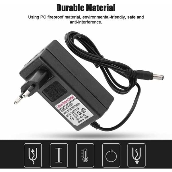 21V 2A netoplader til lithium-ion-batterier - AC 100-240V, multi-sikkerhedsbeskyttelse, LED