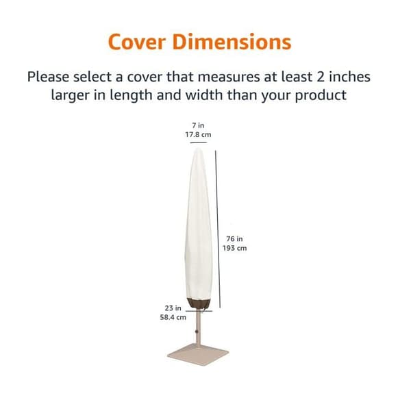 Beige parasoltrekk 193 cm - vanntett polyester med stropper og sprutbeskyttelse
