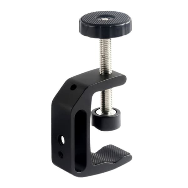 Justerbar sort aluminium C-klemme — maks. åbning 5 cm