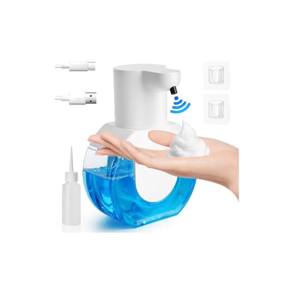 Sæbedispenser, 430 ml Automatisk Sæbedispenser, Vægmonteret Sæbedispenser, IPX5 Vandtæt, USB Genopladelig Skumsæbedispenser til Køkken