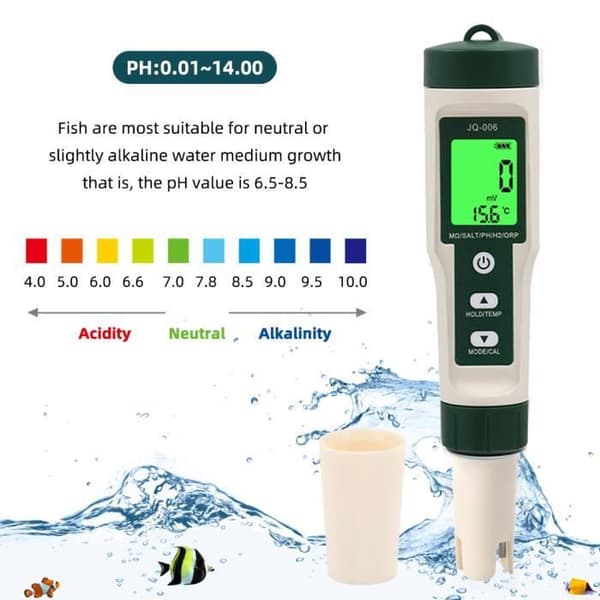10-i-1 Pool pH-testare - Högprecisions elektronisk pH-mätare för mätning av pH, TDS, EC, temperatur, dricksvattenanalysator