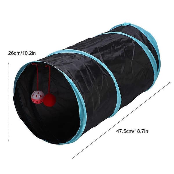 Sammenklappelig polyester kæledyr kat tunnelrør legetøj med knitrende papir kighul raslebold leg glad