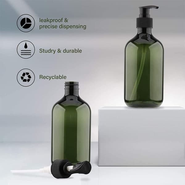 3-delade 500 ml pumpflaskor, schampoflaskor, påfyllningsbara vätskedispensrar, tomma påfyllningsbara pumpflaskor, tomma påfyllningsbara tvålpumpflaskor