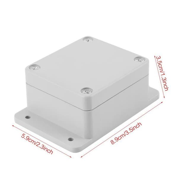 Kopplingsdosa 89x59x35 mm - Flamskyddad ABS - IP65 vattentät - Grå