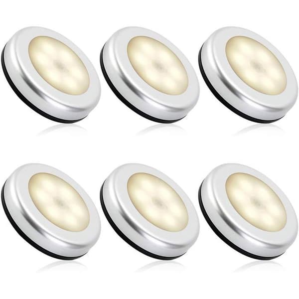 Rörelsesensor Nattlampa 6-pack - Varmvit - AAA-batterier - 120°/3m Detektering