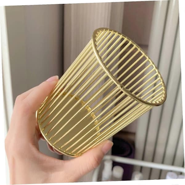 3 stk. Makeupbørsteholder Blyantholder Børsteholder Kop Papirvarer Holder Makeupbørste Stativ Guld Penholder