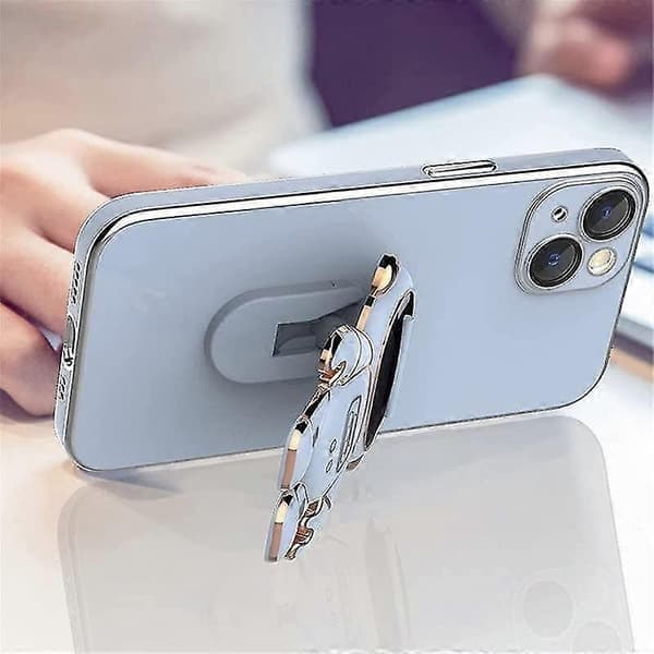 Sammenleggbart Astronaut-stativdeksel kompatibelt med iPhone 12 Pro Max/12 Pro/12, galvanisert TPU beskyttende skall