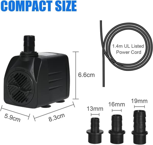 Dränkbar pump, ultratyst vattenpump med fontänpump 25w 25w