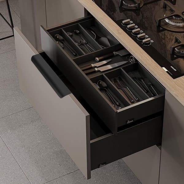 5-pak sorte køkkengreb, 200 mm garderobeskabsgreb, moderne aluminiumsgreb til badeværelsesskabe, mat sort 200 mm 200mm