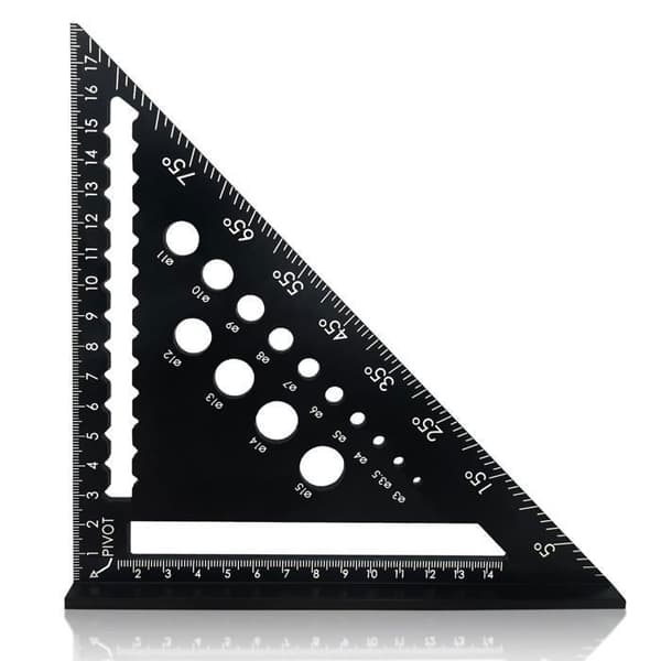 18 cm (7 tommer) Tømrervinkel - Aluminiumslegering - Høj præcision - Antirefleks mat finish