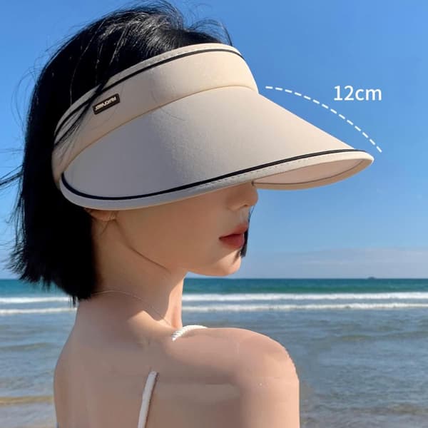 Solskjermhatter Kvinner Stor Sommer UV-beskyttelse Strandhette --10