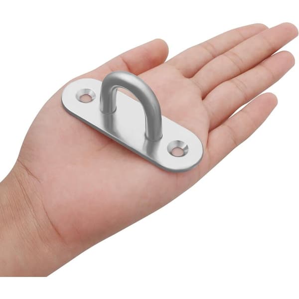 M8 (8-pack) - Kraftig rektangulär U-formad vägg- eller takmonteringskrok (80 x 25 mm) fästring