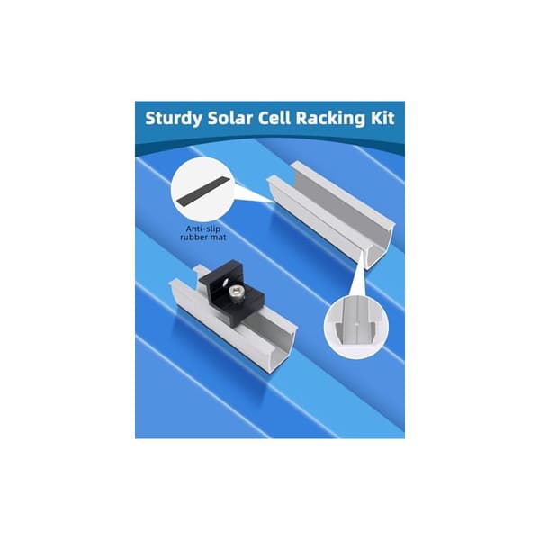 6-delt solcellemonteringssett for takstein, festesett for solcellepaneler, 2-moduls monteringssett, PV-modulfeste, 30mm/35mm solcellemodulfester