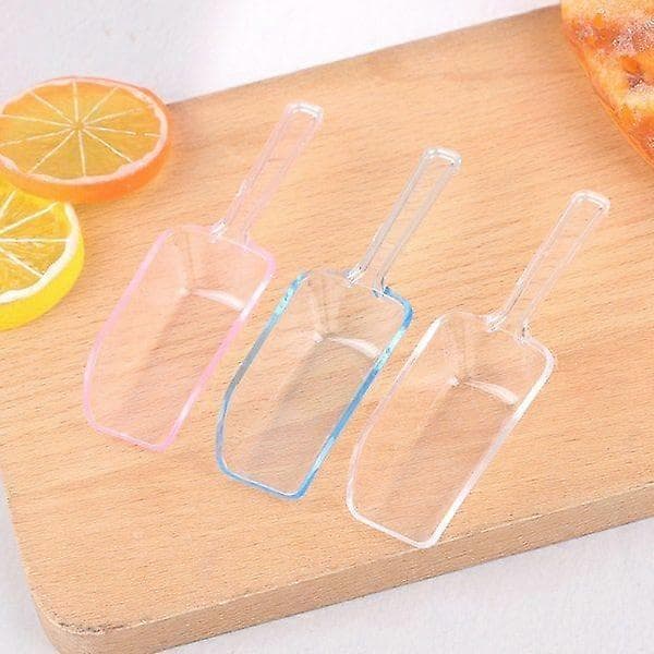 6 stk. mini plastikskovle gennemsigtig isskovl til slik gennemsigtig