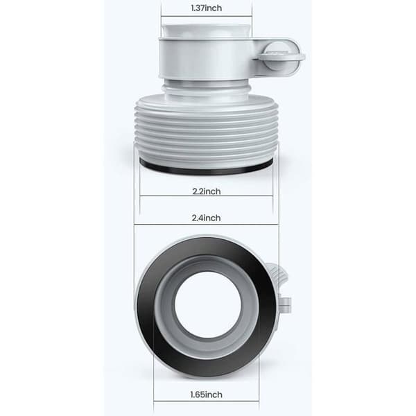 för Intex - 29061 - Förpackning med 2 adaptrar 32-38mm - 1.25\" till 1.5\" slangbytesadapter för pumpgränssnitt
