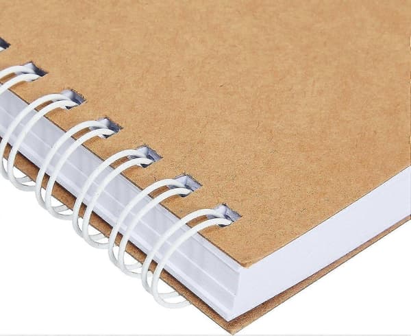 Mini Kraft Notesbøger, Ulinjerede A6 Spiral 90-Ark Blank Dagbog (3,5x5,5 Tommer, 6-Pak)