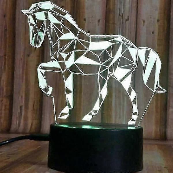 3D illusjon nattlampe S SUNINESS LED hestelys for barn, dekorasjon, bursdagsgave