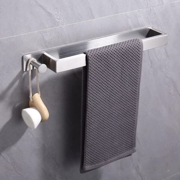 40 cm badehåndklestativ - SUS304 rustfritt stål - Selvklebende, ingen boring nødvendig - Børstet finish