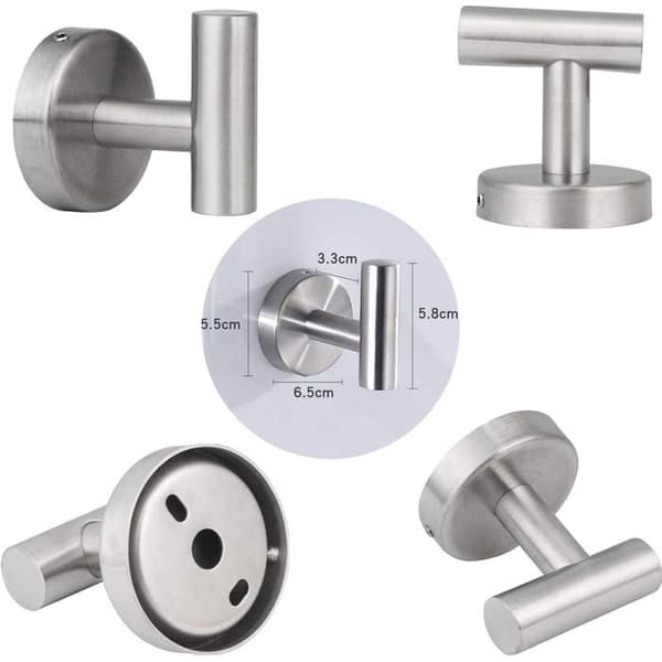Håndklekroker, sett med 2 - 304 rustfritt stål - Polert finish - Veggmontert