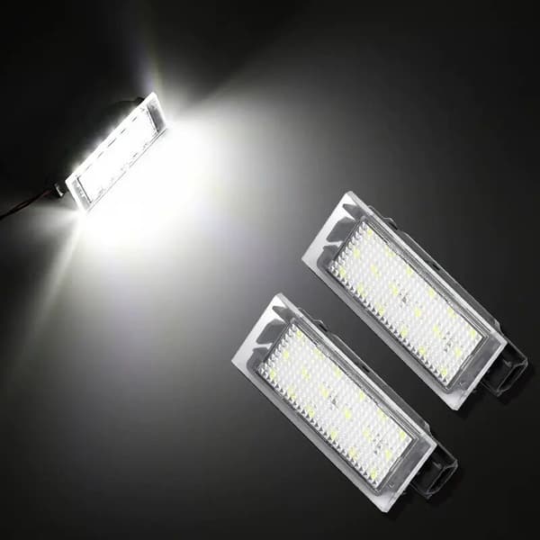 Nummerpladelys, 2 stk. LED bilnummerpladelys egnet til Twingo/Clio/Megane/Lagane (18 LED-lysdioder)
