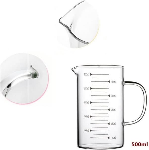Mätkopp i borosilikatglas med pip 500 ml