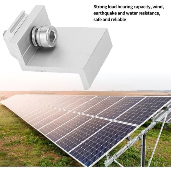 10 stk. PV solcellepanel endeklemme solcellepanel monterings Z-brakettklemme aluminiumslegering