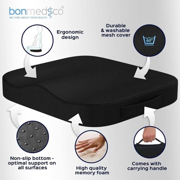 Kontor- og bilsædehynde - Ergonomisk og ortopædisk hukommelsesskumhynde