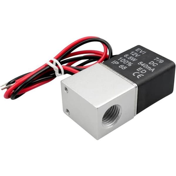 12V DC 1/4\" NPT magnetventil, 2-vejs normalt lukket - aluminium, NBR, rustfrit stål