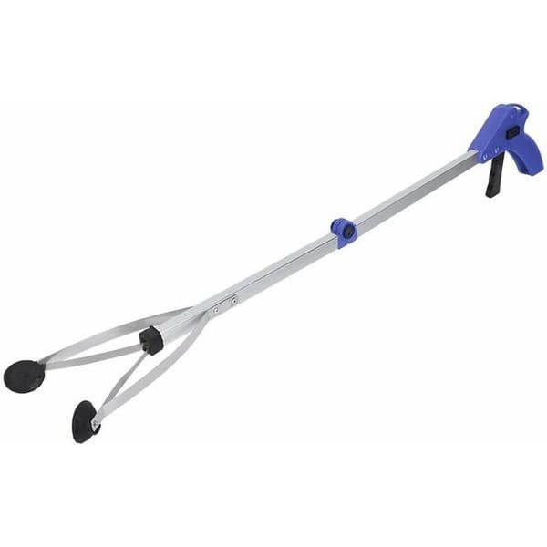 Søppelplukker, avfallssamler, sammenleggbar gripepinne (blått håndtak)