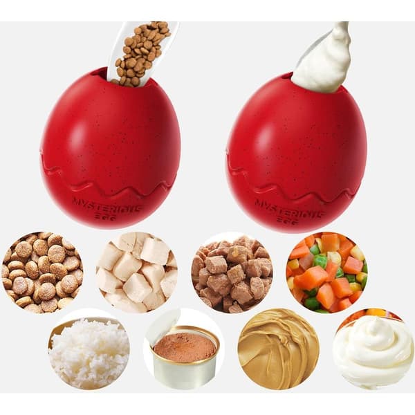 Klassisk hundleksak, tuggleksak, apportleksak, långsammatande Dino Egg hundleksak, hållbar hundleksak för stora valpar