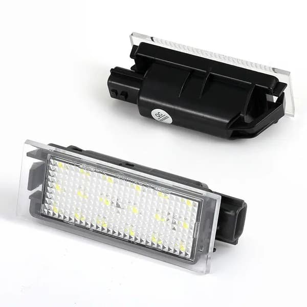 Nummerskiltlys, 2 stk. LED-bilskiltlys egnet for Twingo/Clio/Megane/Lagane (18 LED-lyspærer)
