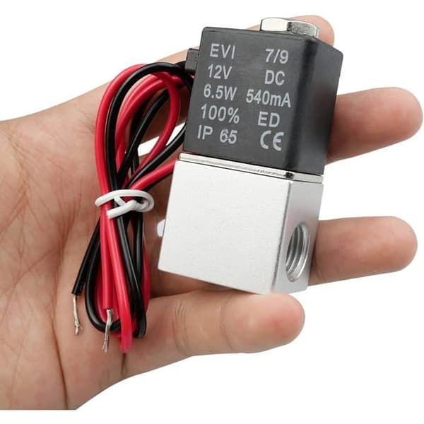 12V DC 1/4\" NPT magnetventil, 2-vejs normalt lukket - aluminium, NBR, rustfrit stål